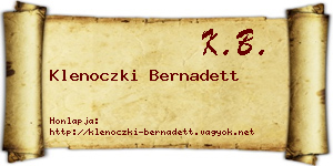 Klenoczki Bernadett névjegykártya